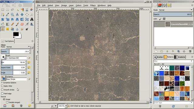 Gimp Scale Offset image and CloneC tool
