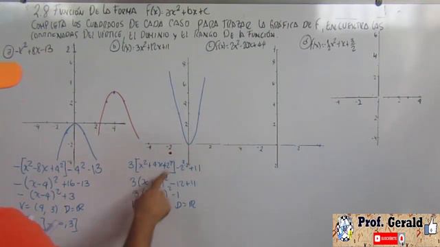2.8 FUNCION DE LA FORMA  f(x)=ax2+bx+c 1º AÑO