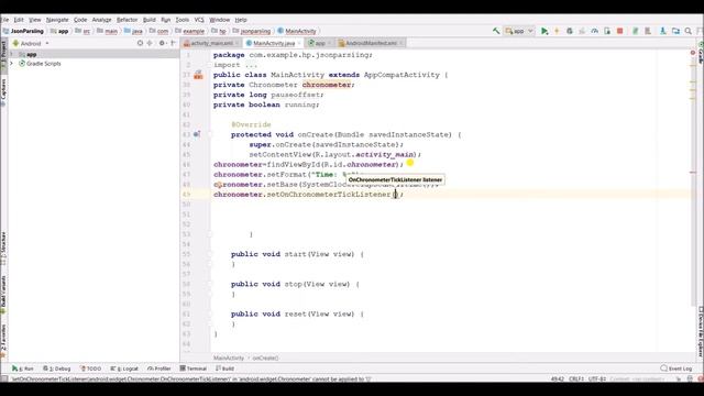 How to Create Chronometer in Android