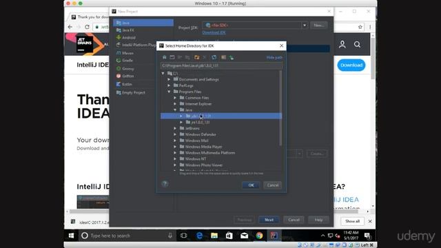 Android Oreo & Java Developer Masterclass - Build 12 Apps : Install intelliJ IDEA - Windows PC