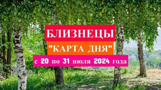 БЛИЗНЕЦЫ - "КАРТА ДНЯ" с 20 по 31 июля 2024 года!!!