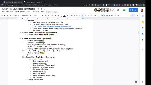Kubernetes Release Team Meeting (1.25) 20220725
