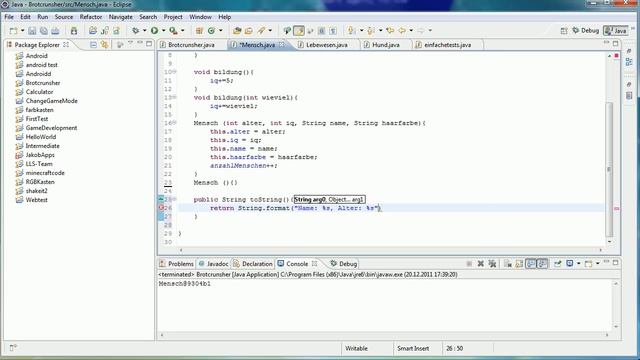 Java Tutorial 37 - Überschreiben / toString