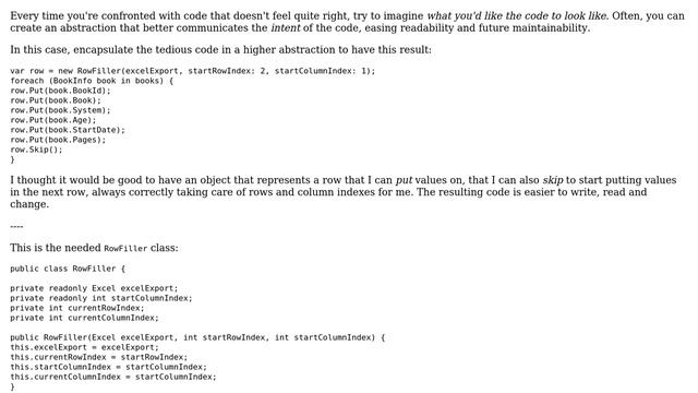 Code Review: Exporting information on a collection of books to Excel (9 Solutions!!)