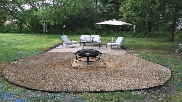 Pea Gravel Fire Pit Area