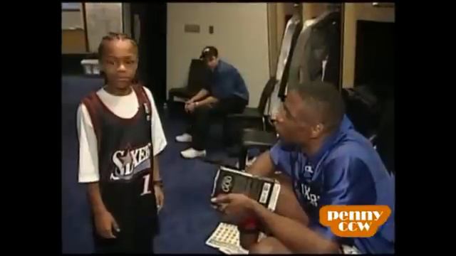 Lil Bow Wow at 76ers vs Pacers 00 01 NBA Playoff Game 2  Allen Iverson 45pts game.flv