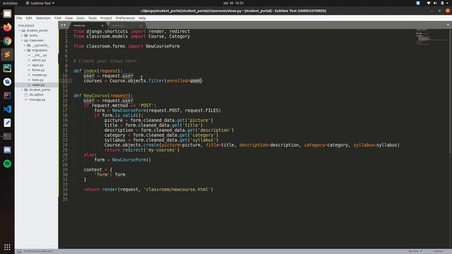 Django Student Portal - classroom app part 2  | 4