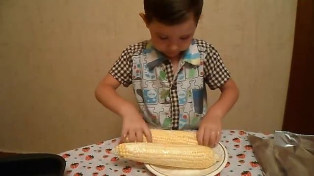 Кукуруза в Духовке. Самый лучший рецепт. Готовят дети.