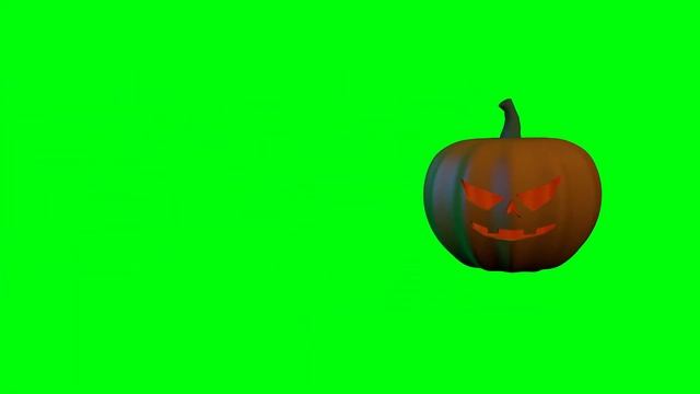 Футаж - тыква катится (helloween) хромакей