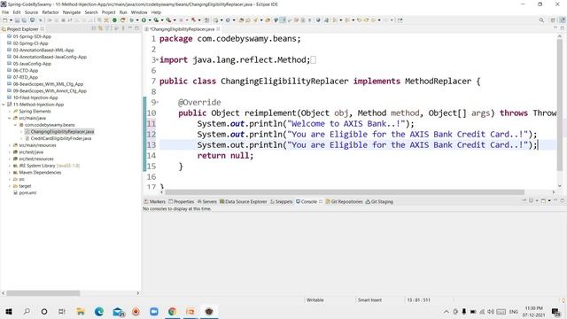 Spring Framework(Core) Tutorials || session -11 Method Injection  (Method Replacer)|| by Swamy Masn