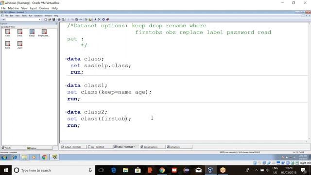 SAS DATASET OPTIONS | SAS TUTORIAL FOR BEGINNERS VIDEO 5