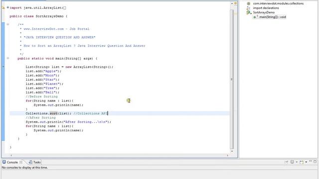 Sort an ArrayList