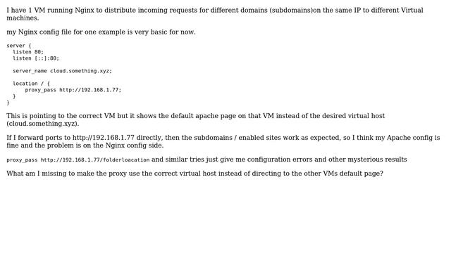 DevOps & SysAdmins: Point Nginx reverse proxy to virtual host on different VM