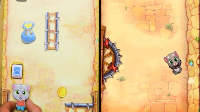 My Talking Tom. Mini games Go Up in real life. Cardboard game. DIY