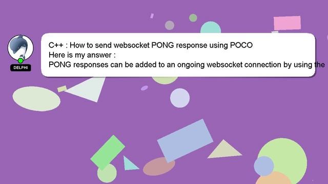 C++ : How to send websocket PONG response using POCO