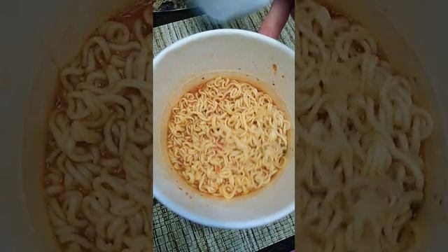 Ramen noodles soup with crispy fried shrimp.