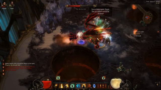 Diablo III: Izual Boss Fight Solo as Monk (Act IV) (Hell Difficulty)