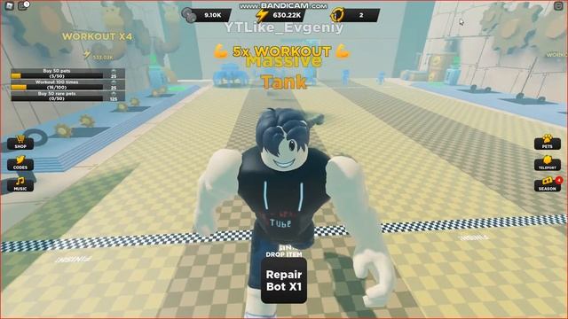 ИГРАЮ В СТРОНГ МЕН СИМУЛЯТОР  КОДЫ 5X WeekendStrongman Simulator.