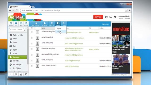 How to Export Contacts from AOL® Mail account