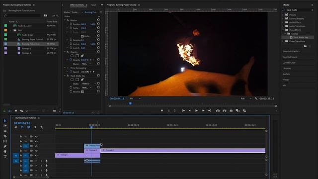 How to use this crazy BURNING PAPER TRANSITION EFFECT - Tutorial for Adobe Premiere Pro