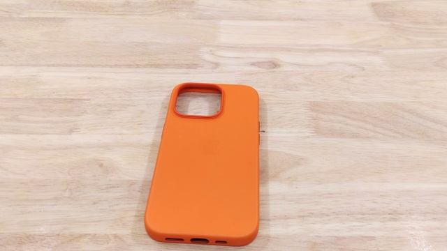 Apple Leather iPhone 14 Pro Case in Orange Colour