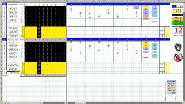 Strat-O-Matic Baseball EXCEL 1979-82 Fall League AL DIVISIONAL SERIES = #3 Brewers at #2 Angels