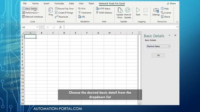 Network Tools For Excel - BASICDETAILS