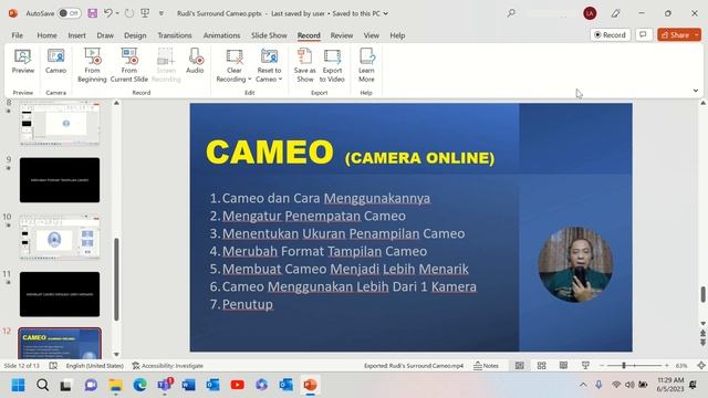 CAMEO Fitur Camera Online Pada Power Point, Office 365