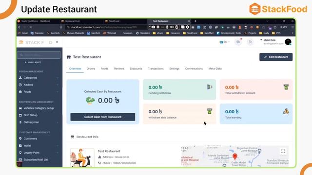 How to set up a restaurant in StackFood Admin Panel? | 6amTech