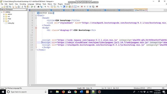 #4 Using Bootstrap by CDN(ការប្រើប្រាស់ Bootstrap តាម CND)