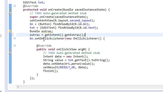 android tutorial for beginners 9 Sending data to an activity using Bundle object