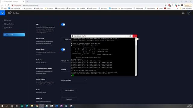 Enable SSH on Unifi and Unifi Dream Machine Pro