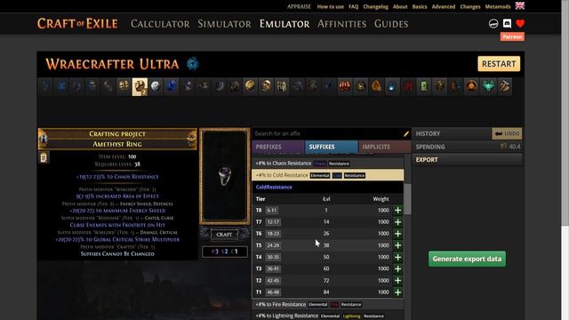 POE 20 Divine FROSTBITE Ring craft!