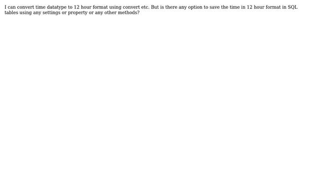 Databases: 12 hour format time in SQL datatype