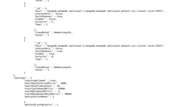 Error configuring mongodb replicaset with inmemory