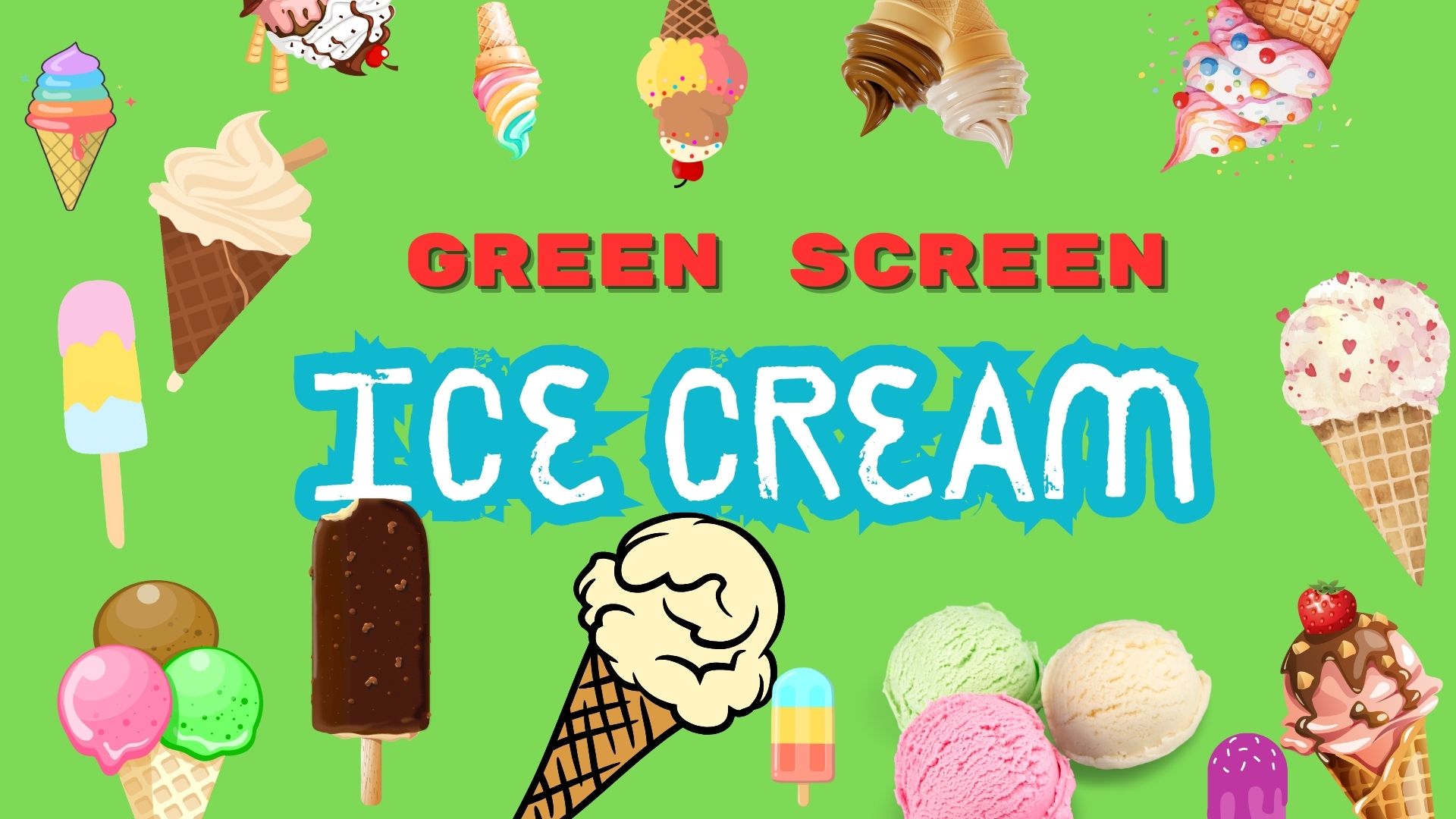 ICE CREAM Green screen 4K - Футажи Мороженное