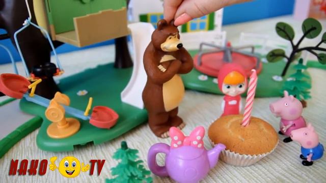 Маша и Медведь Мультик из игрушек У Маши День рождения Медведь и Свинка Пеппа ее поздравляют