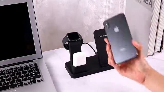Carregador Sem Fio Qi AirPods Apple Watch 2 3 4 5 iPhone 11