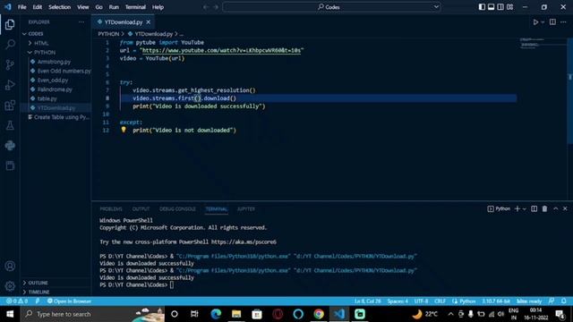 Download any YoTube video by using Python Program  Python Program to Download the Youtubes video