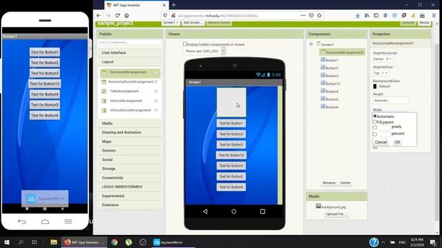 How to Use Horizontal and Vertical Arrangements in MIT App Inventor 2(Urdu/Hindi)