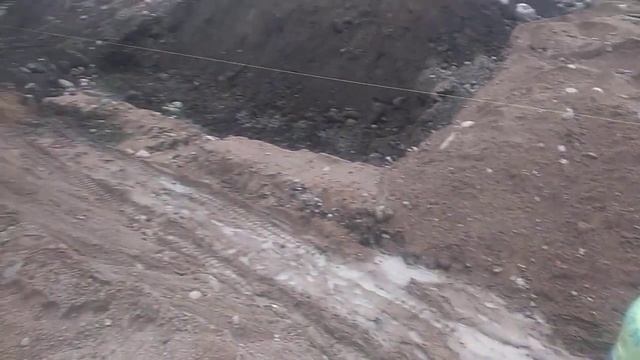 Пески 29 бурение в траншее под забор ямобур мини экскаватор из Рощино.