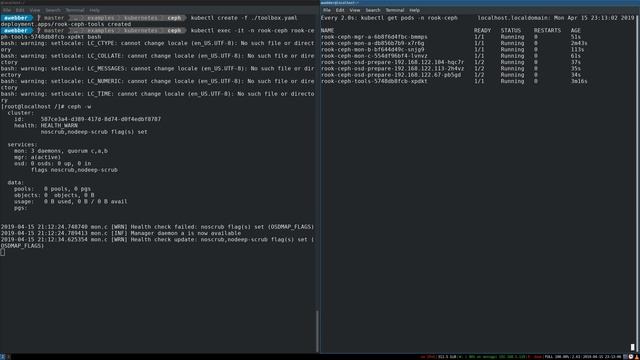 Ceph install with rook