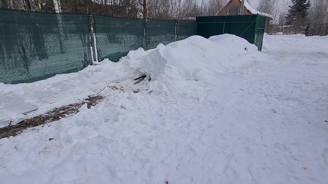Обустройство Скважины на кессоне зимой.