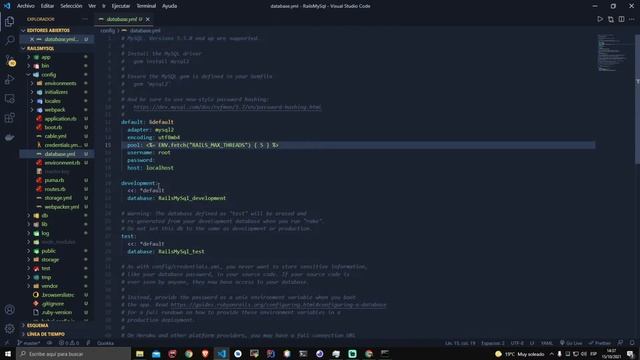 Crear Proyecto de Ruby on Rails y MySQL