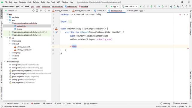Android Mobil Programlama Dersleri Kotlin #23 Kotlin İkinci Aktivite