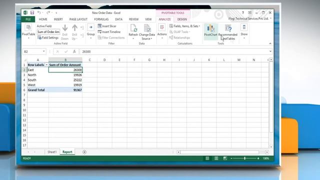 How  to Create a Pivot Chart  report in Excel 2013 on Windows® 8.1