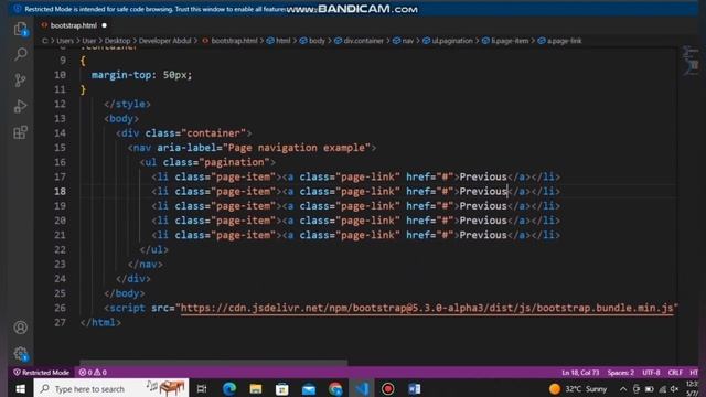 Bootstrap Pagination  Placeholder latest version by html css