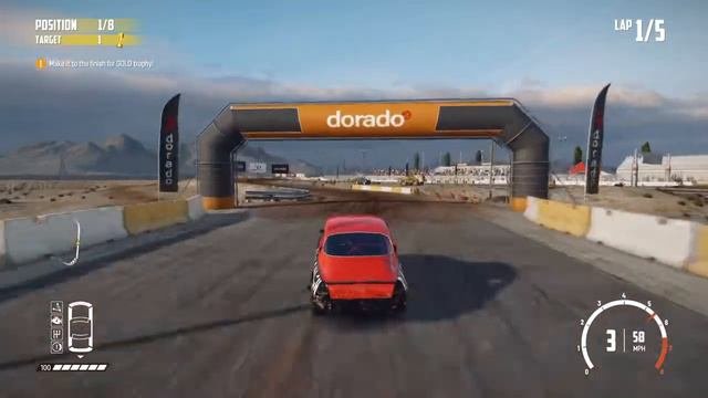 Wreckfest PS4 Tournament Rumble Race - Drytown Desert Circuit Main Circuit Reverse
