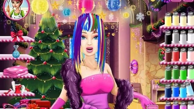 NEW Игры для детейDisney Принцесса барби прическа на Новый год!мультик для девочек