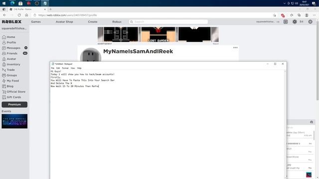 How To Beam/Comp Roblox Accounts New